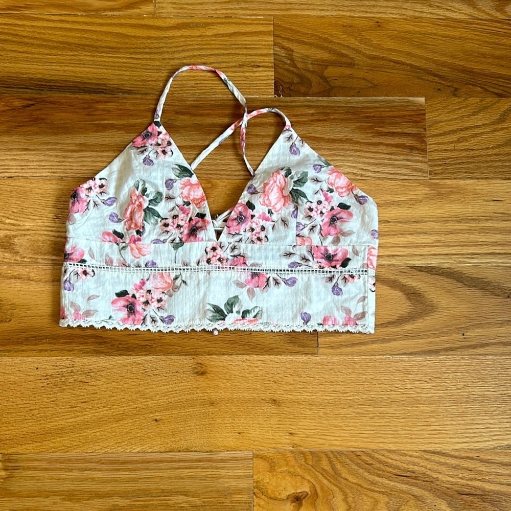 Zara Floral Halter Crop Top